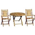 Bamboo54 Bamboo54 5452 3 Piece Bistro Set with Round Bamboo Table 5452